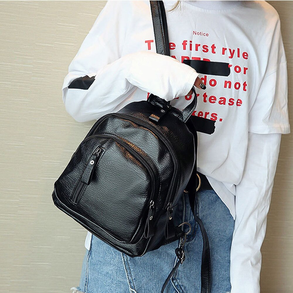 neue Frauen Rucksack Leder Anti-dieb Mädchen Multifunktions Schulter Bookbag Schule Tasche Nette Rucksack