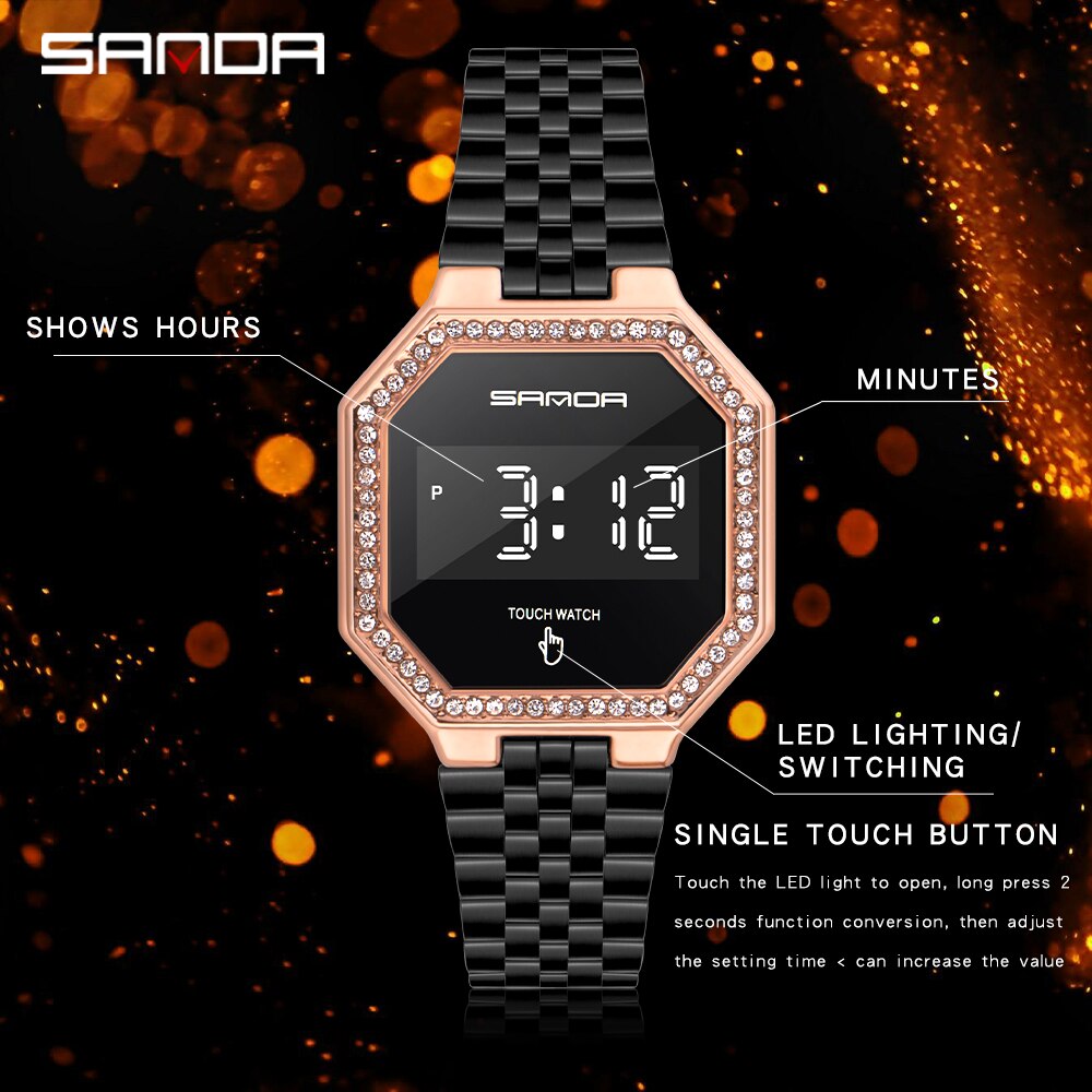 Mannen Horloges Sport Stalen Band Waterdicht Mode Elektronische Touch Screen Led Digitaal Horloge Heren Horloge Relogio Masculino