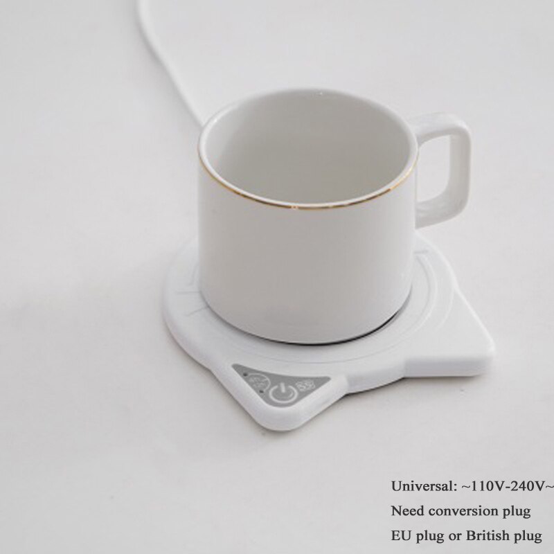 Nette Katze Kaffee Becher Wärmer Pad & Tassen Elektrische Leistung Tasse Wärmer Wärme Getränke Becher matt warm Halten Kaffee Tee elektrische Heizung Pad: Weiß Pad einstellen