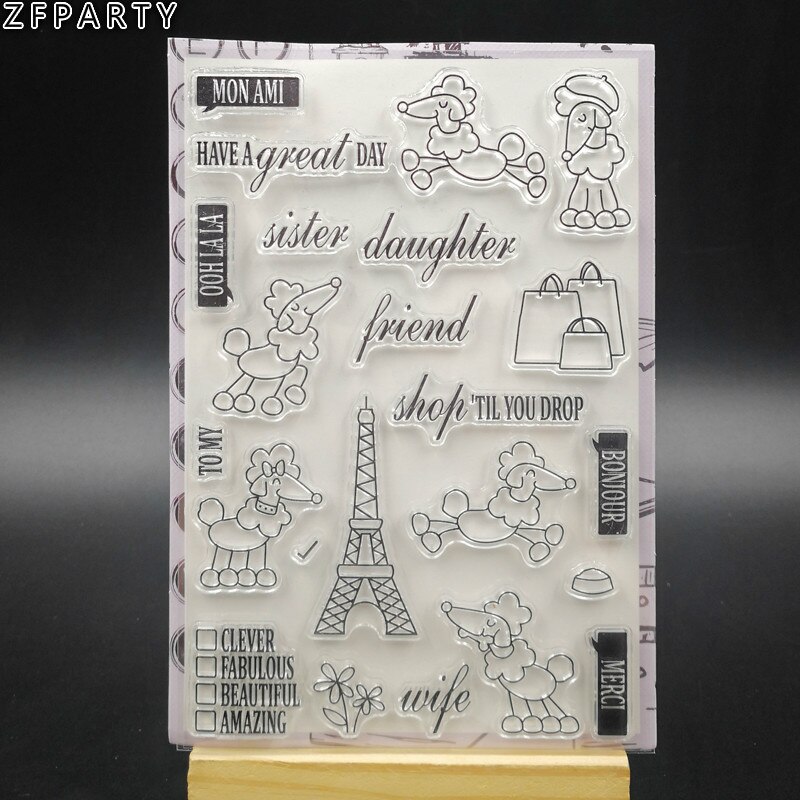 Zfparty söt genomskinlig klar silikonstämpel/sigill för gör-det-själv scrapbooking/fotoalbum dekorativ klar stämpel: 16