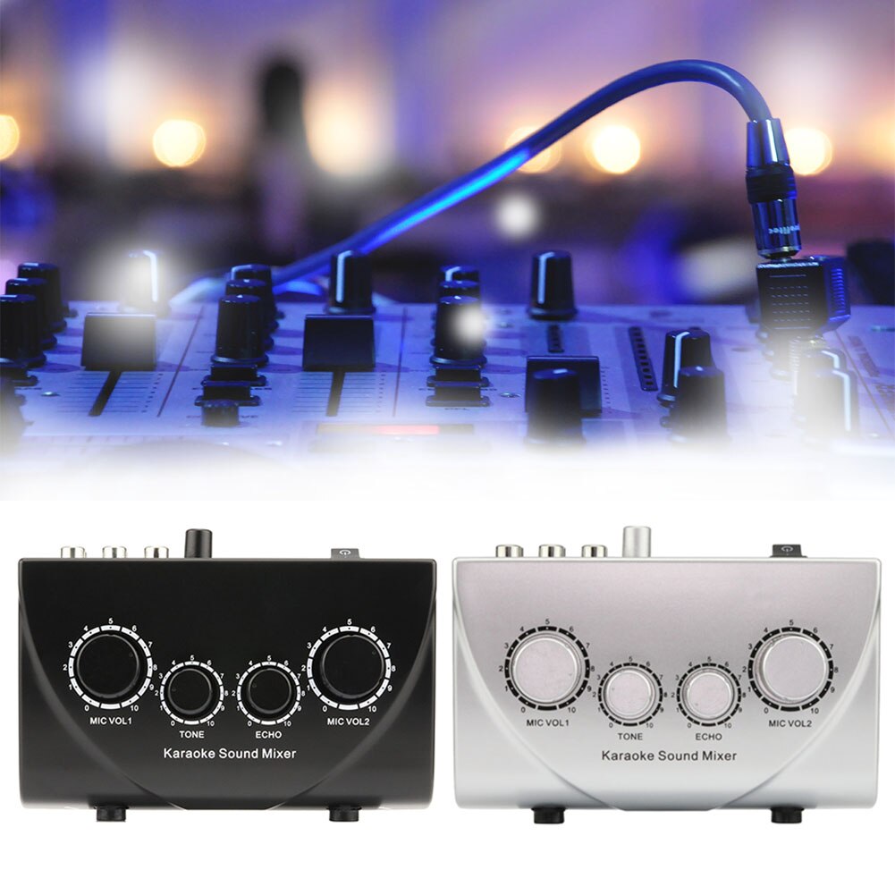 Audio System Sound Mixer Compact Devices Console Microphone Portable Digital Audio Sound Mini Mixer 2 Plugs