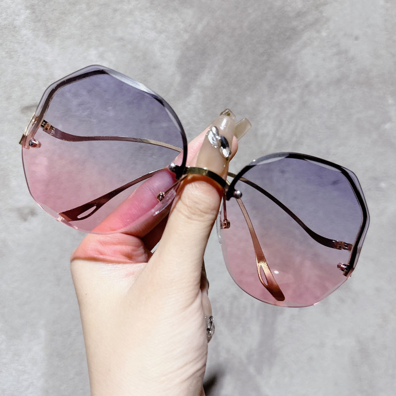 Women's Polarized Light Sunglasses Women Metal Half Frame Polygon Sun Glasses Outdoor Leisure Eyewear UV400 Oculos De Sol: black