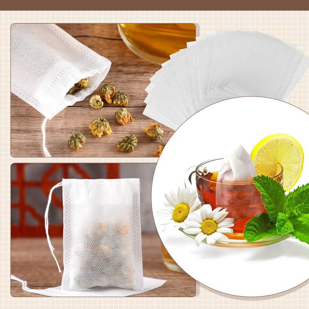 100-2000 Uds. Bolsas de té desechables con filtro, bolsas de té perfumadas con cuerda, papel sellado curativo para cocina, hojas sueltas, té, café, especias, hierbas