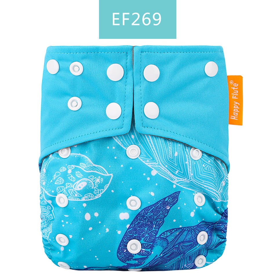 Happy Flute Organic Bamboo Cotton Night Use AIO Cloth Diaper Heavy Wetter Over Night Baby Diapers Fit 3-15kg Baby Two start: Smt022-ef269