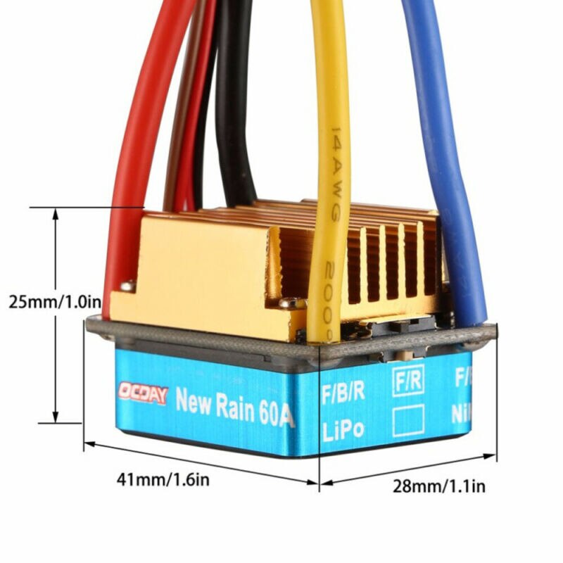 60A Brushed ESC Electronic Speed Controller RC Car Waterproof For RC Car Accessories