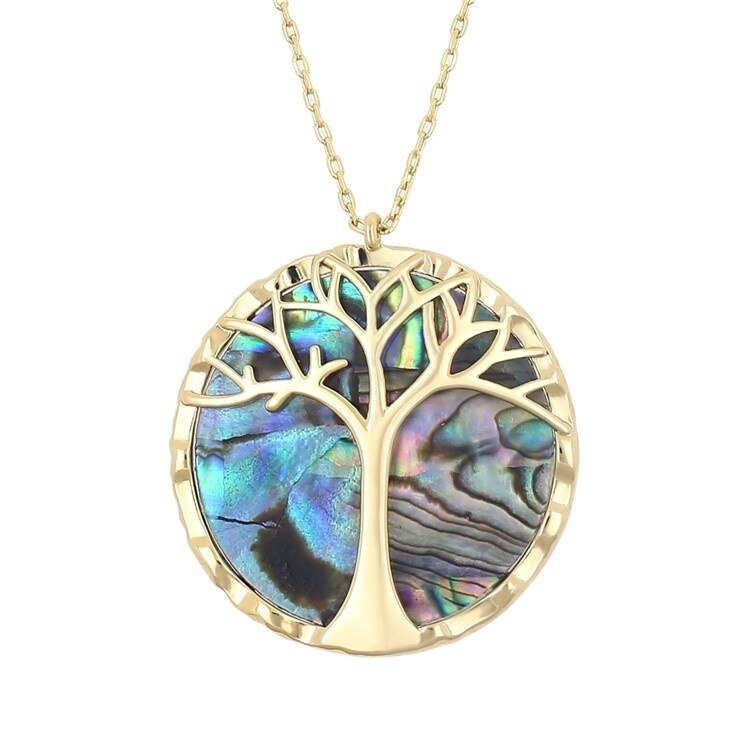 Fdlk Mode Legering Boom Van Het Leven Hanger Natuurlijke Abalone Shell Ketting Glamour Vrouwen Bruiloft Sieraden: Gold