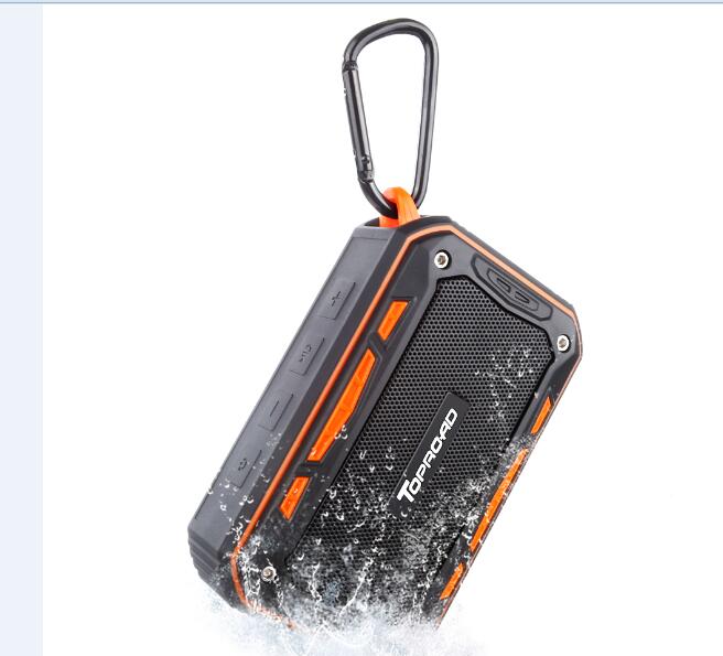 TOPROAD Tragbare IP67 Wasserdichte Bluetooth Lautsprecher draussen Sport Reiten Klettern Fahrrad Lautsprecher Unterstützung Freisprechen TF FM Radio: Orange Lautsprecher