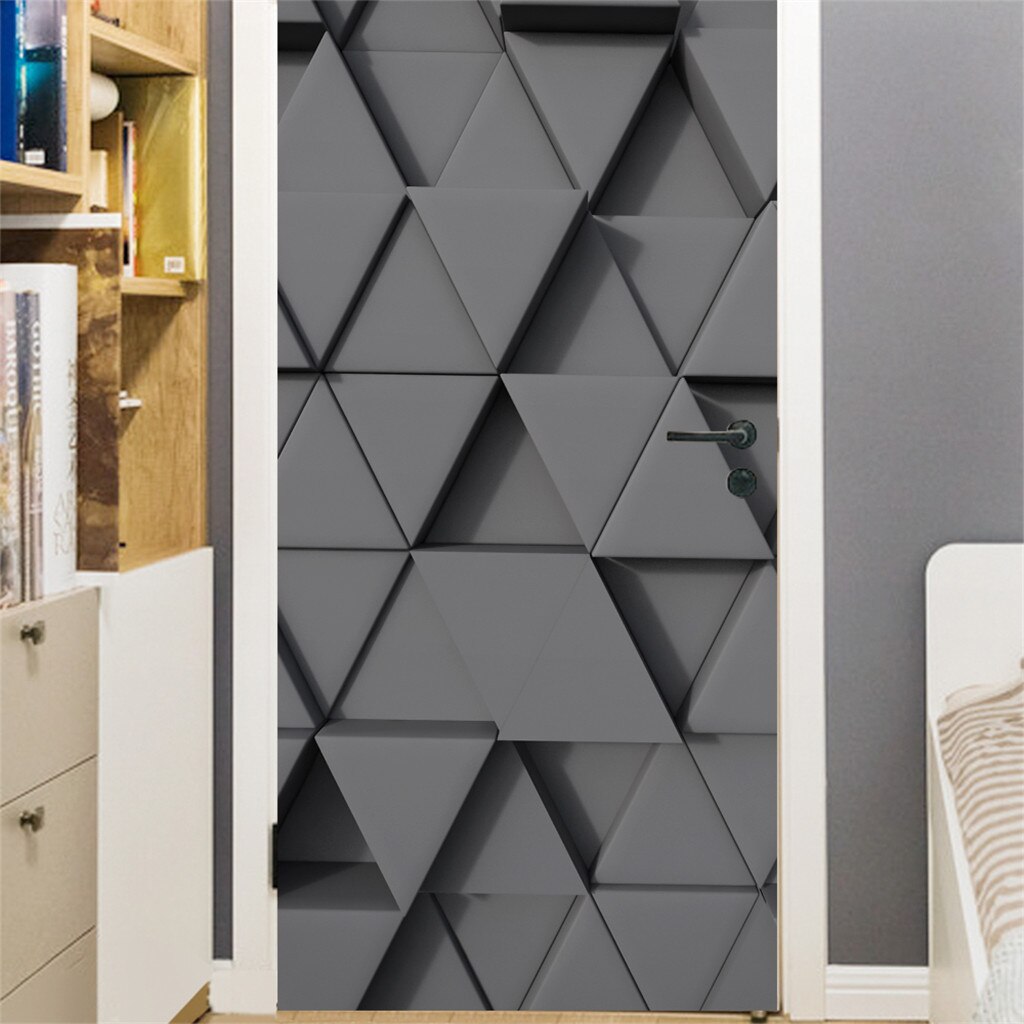 Autocollants de porte de Simulation tridimensionnelle bricolage imperméable à l'eau auto-adhésif papier peint autocollants sur les portes décor à la maison 77*200CM