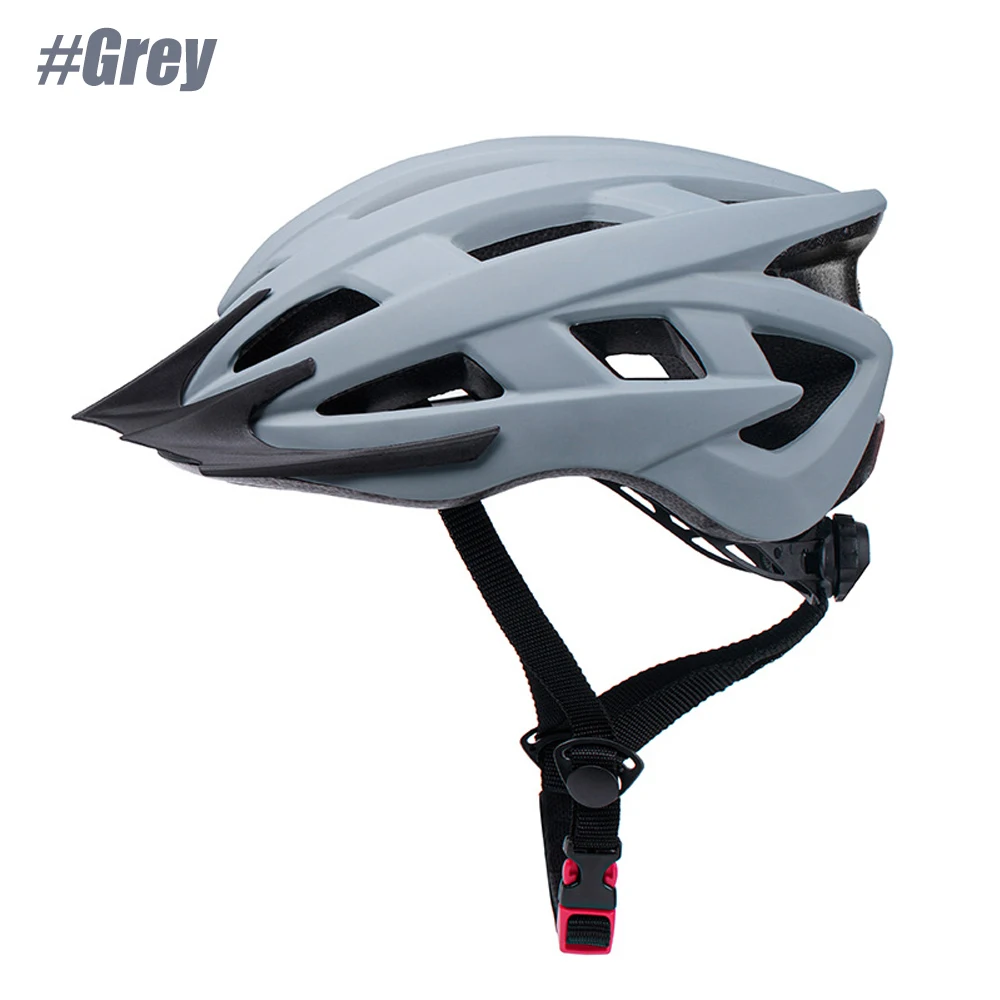 Bike Helmet for Adult Men Women with Suggested Fit 58-62cm, Lightweight with Adjustable Side and Chin Strap, Bike Accessories: GRAY