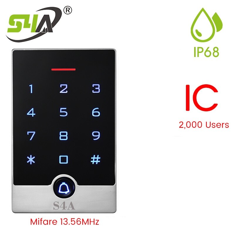 IP68 Waterdichte Standalone Rfid Toetsenbord 125Khz Toegangscontrole Rfid Reader 2000 Gebruiker Touch Screen Keyless Deur Opener: T15W IC