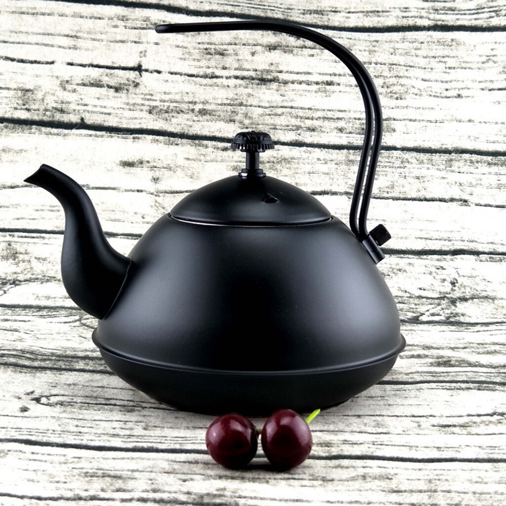 Tea Kettle Pot - Teapot with Mirror Finish - Stove Top Tea Maker Teapots - 1.0L/1.5L: 1.5L Black