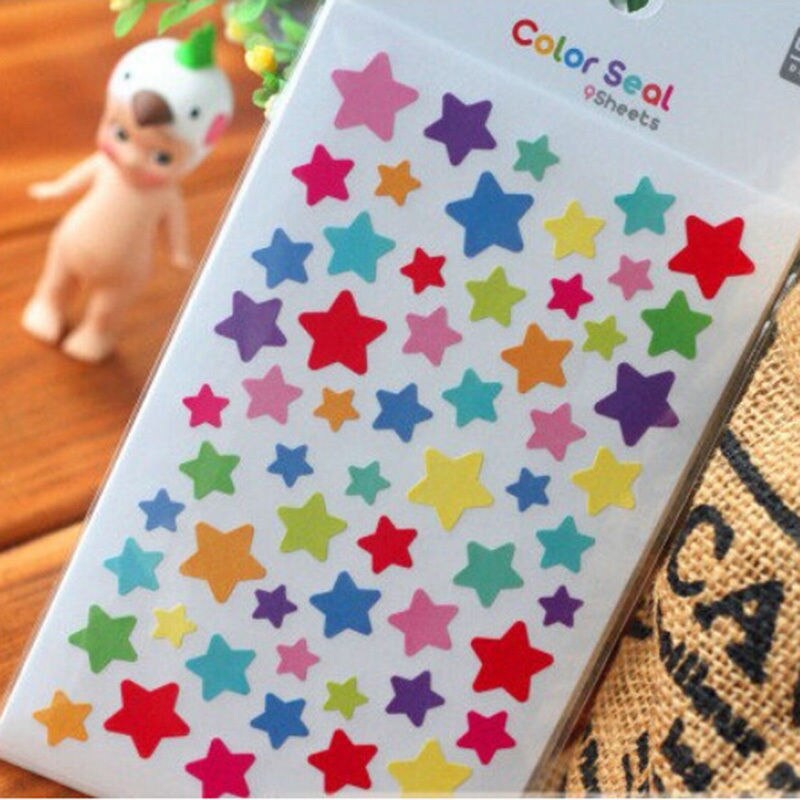 Kinder Kinder Dot Liebe Bunte Sterne Form Sammelalbum Dekorative Papier Aufkleber Tagebuch Journal Klassische Aufkleber Lustige Spielzeug