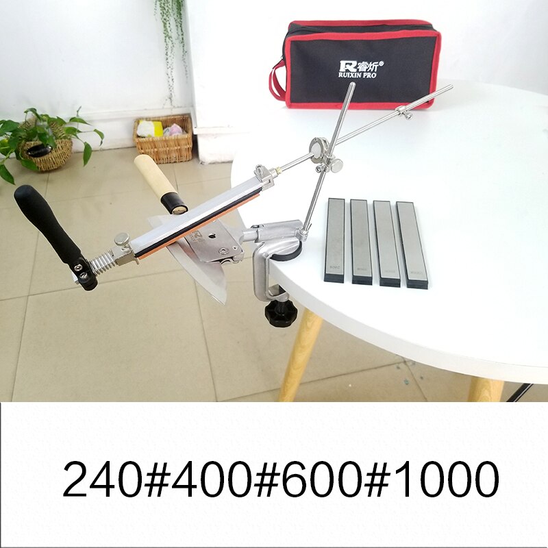 Ruixin pro affûtage pierre aiguiseur de couteau de supérieure dernier portable 360 degrés rotatif pince pointe diamant: sharpener(4 stone)