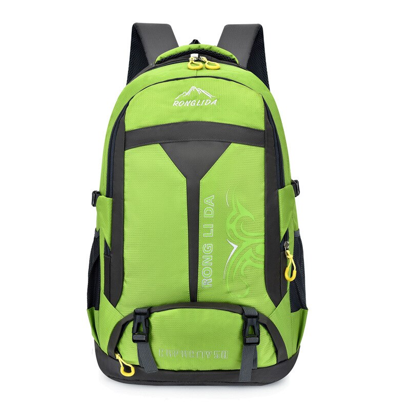 50L unisex men's backpack travel back pack sports bag Nylon outdoor trekking hiking rucksack Climbing Camping backpack for male: green