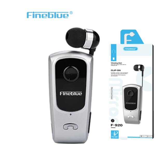 Fineblue F920 pro mini auricolare senza fili retrattile auricolare Bluetooth portatile chiamate ricorda vibrazione sport correre cuffie Gamer: originale scatola argento