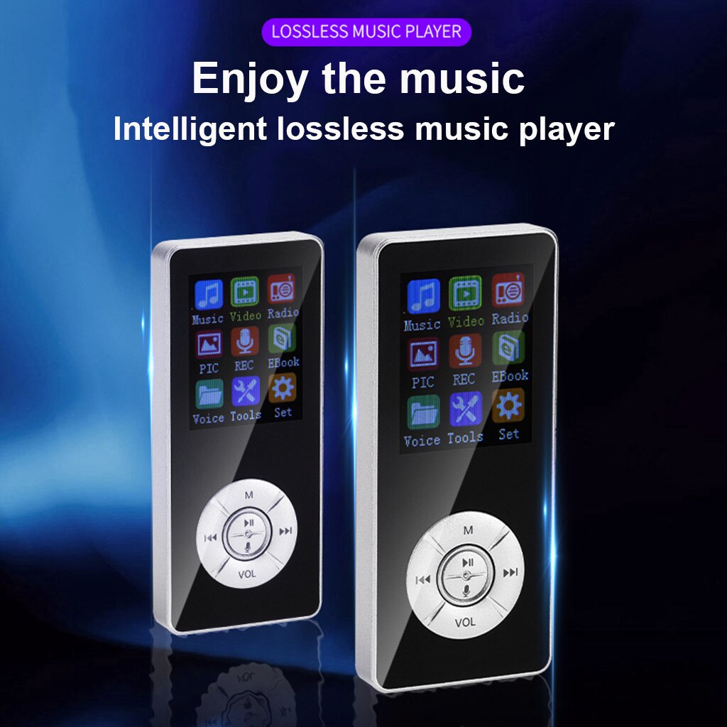 lecteur MP3 Bluetooth hifi sans perte mini lecteur de musique avec fm radio haut-parleur casque, sport MP3 portable métal baladeur