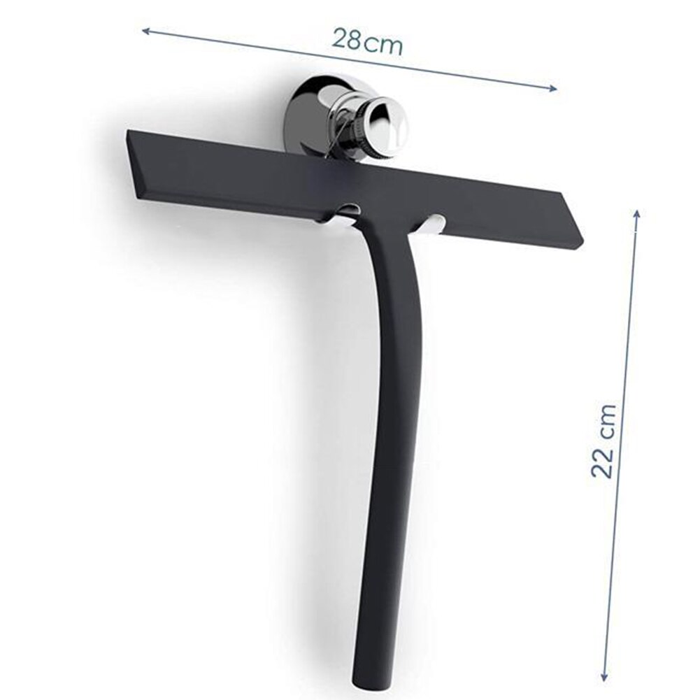 11 inch Glass Cleaning Squeegee with Suction Cup Hook Household Windshield Wiper for Shower Door Window Mirror Car Glass: Default Title