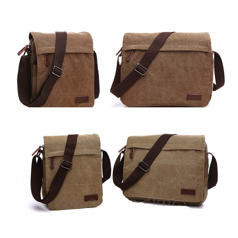 Messenger Bag voor Mannen, Canvas Crossbody Schoudertassen Vintage Satchel voor Reizen Werk Business