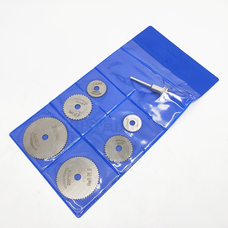 7PCS Kit HSS Circular Saw Blade Mini Cutting Disc For Dremel Rotary Tool Diamond Wood Carving Discs Drill Mandrel Cutting off