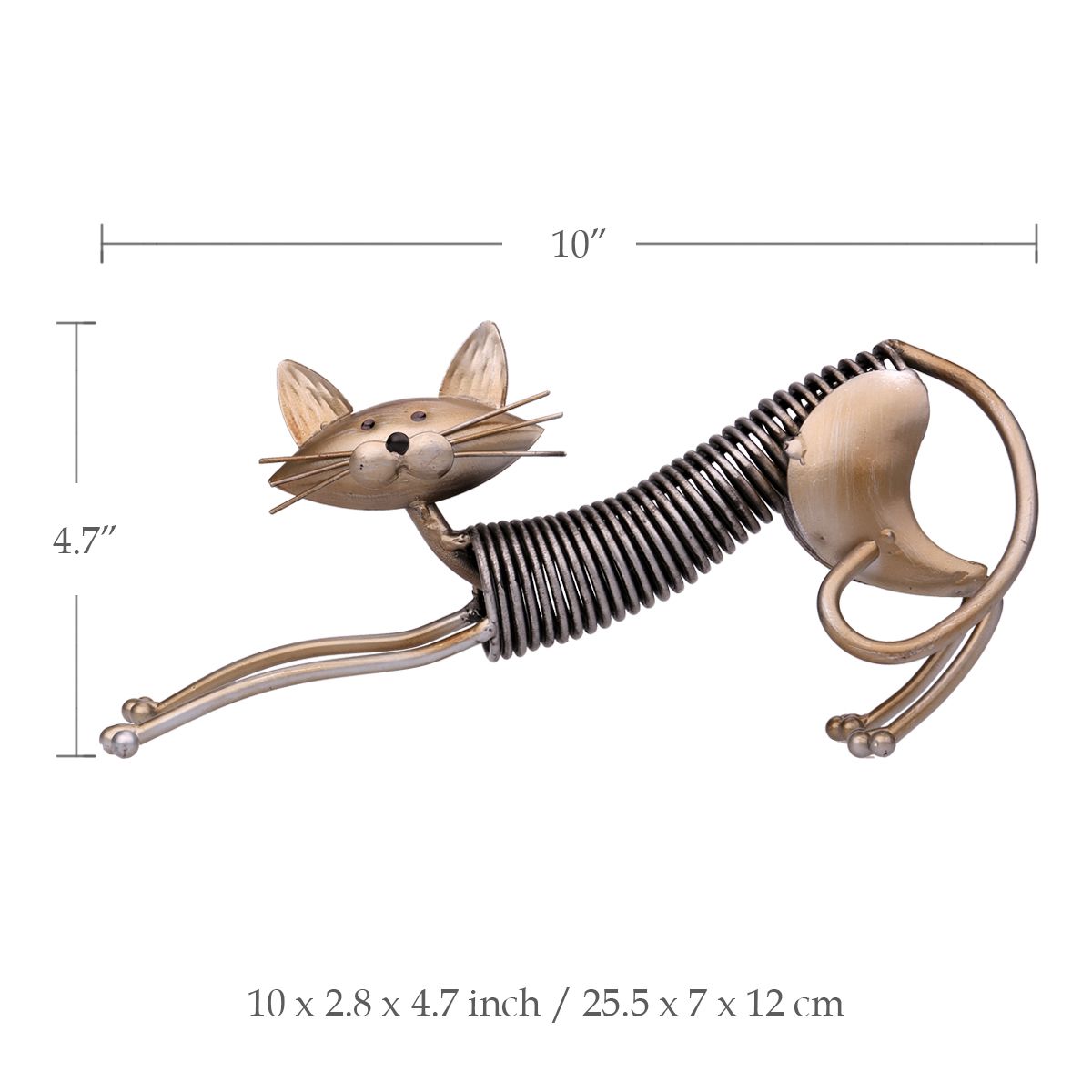 Tooarts metal skulptur jern kunsthåndværk kat metal fjeder lavet kat håndværk crafting hjem stue kontor dekoration ornament