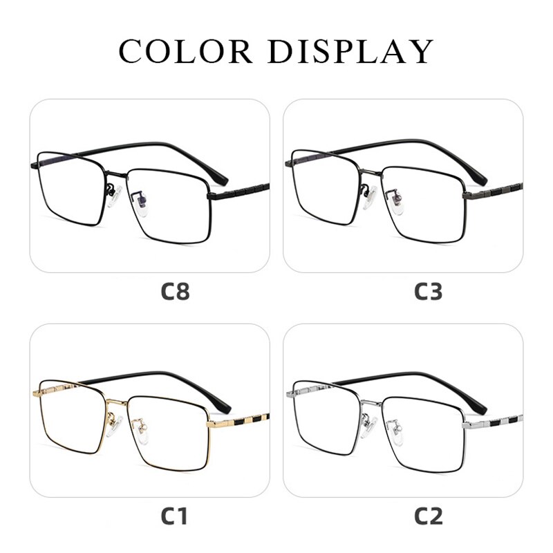 Montura de gafas de titanio puro para hombre, gafas graduadas de , a la , estilo de negocios, T8635T