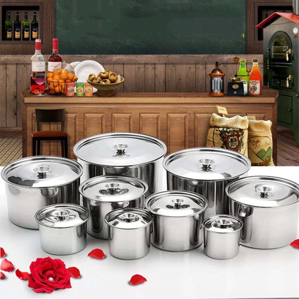 Stainless Steel Condiment Pot Hotel Flavour Soup Serving Food Container