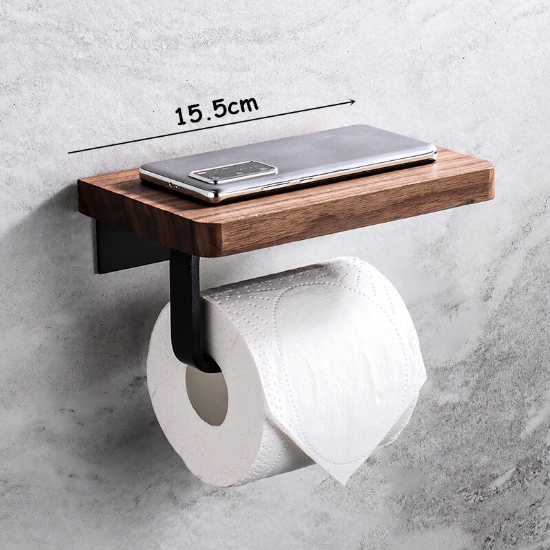 Wit toiletmeubel met barnwood blad - Rolhouder links bestel je bij