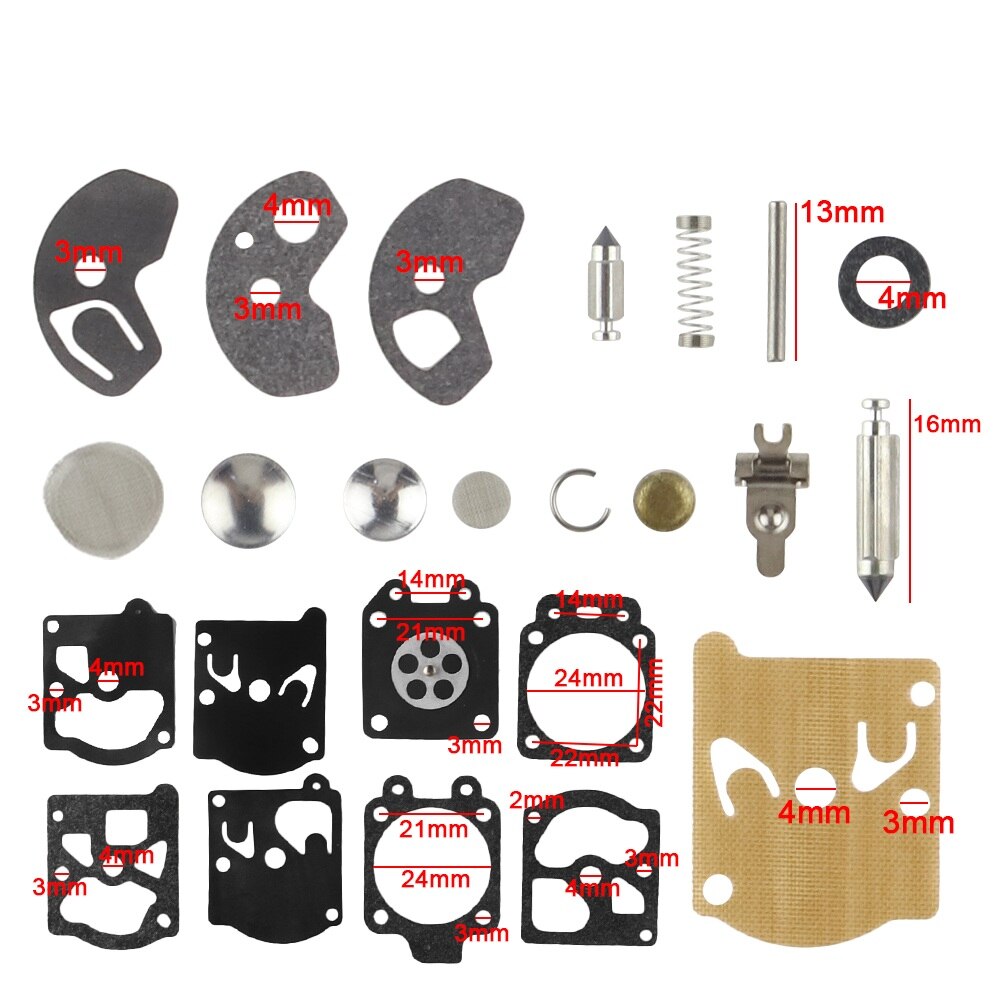 Carburetor Rebuild Kit Gasket Diaphragm for Walbro Carb Stihl Husqvarna McCulloch Chainsaw Edger Trimmer K10-WAT 123100-16330