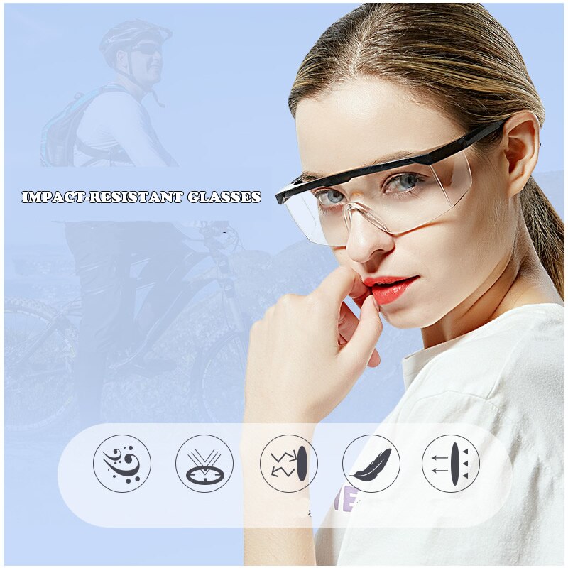 Arbejdssikkerhedsbeskyttelsesbriller slagfast vindstøvsikre beskyttelsesbriller til kemisk forskning cykling ridning svejsning