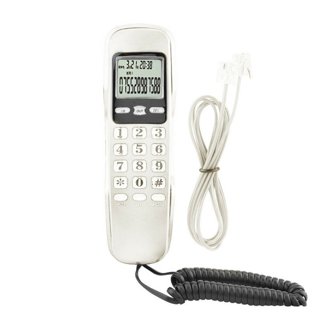 Mini telefon vægmonteret telefon dobbelt opkald vægmonteret telefon telefon desktop hjemmekontor kablet telefonopkald