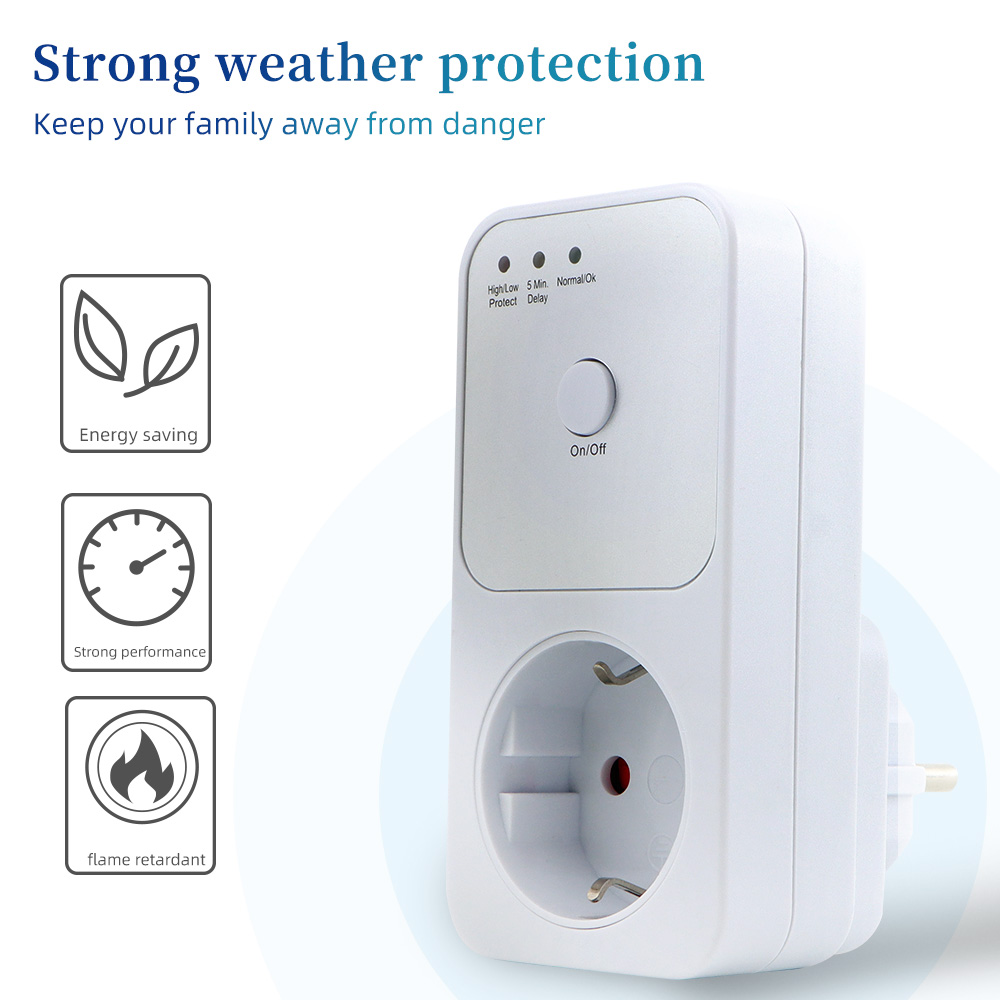 Automatic Voltage Protector Socket Switcher VAC 220V Power Surge Safe Protector EU FR UK US Plug Socket Refrigerator Protect