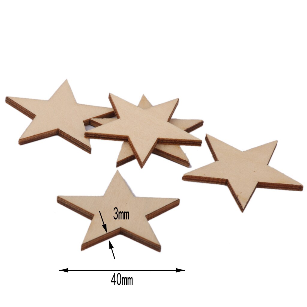 Wood Stars Wooden Crafts Star Cardmaking Scrapbooking Embellishments For Art and Craft Projects