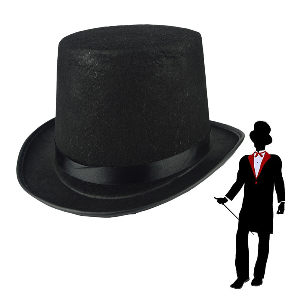 Chapeau de Jazz noir, chapeau de magicien sur scène, couronne de Gentleman, chapeaux chauds, accessoires de robe de danse