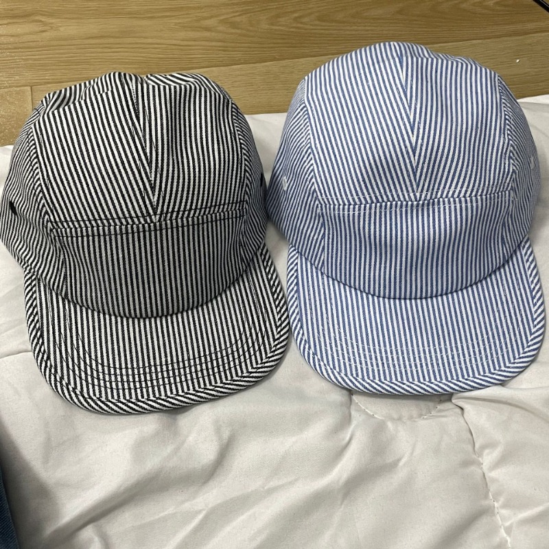Gorra de béisbol de 5 paneles a rayas para hombres y mujeres, sombreros versátiles de ala plana, adecuados para las cuatro estaciones, urbana, Popular Ins