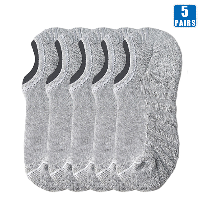 5 Pairs Men Short Socks Cotton Crew Ankle Casual Soft Low-Cut Non-Slip Breathable Summer Autumn Sock for Male: LIGHT BLUE