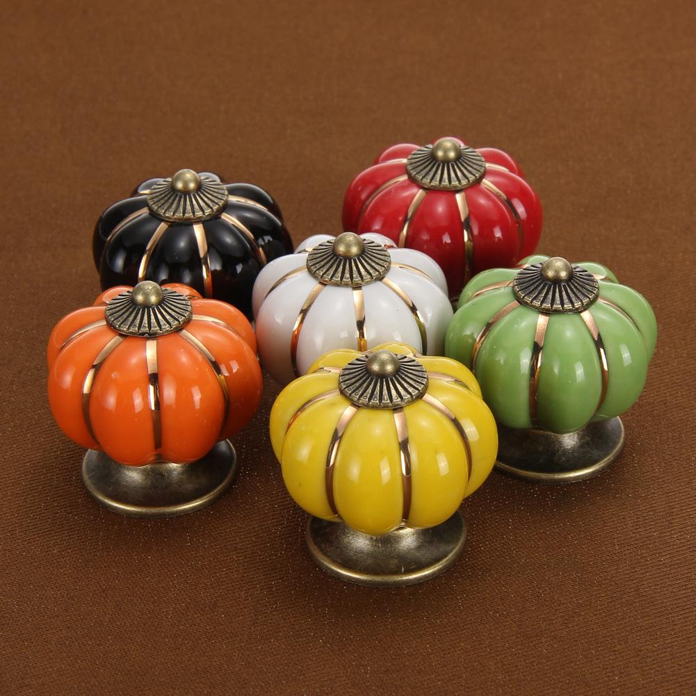 Diamond Shape Cabinet Knobs Bedroom Kitchen Drawer Clear Pumpkin Ceramic Cabinet Knobs Drawer Glass Pull Handles