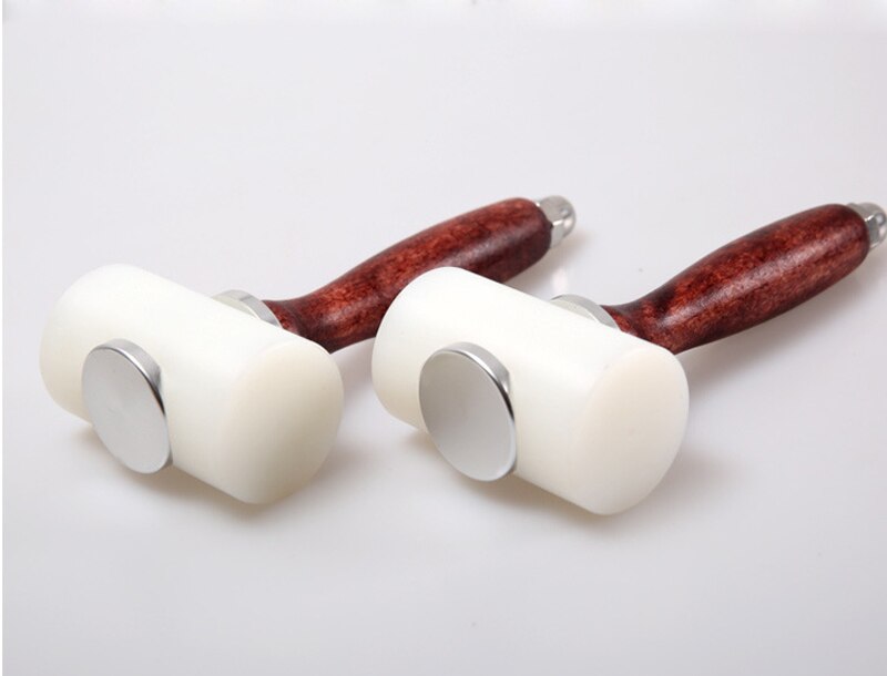 T-type Head Wooden Handle Leathercraft Carving Hammer Material Durable Nylon Hammer With Natural Wood Handle
