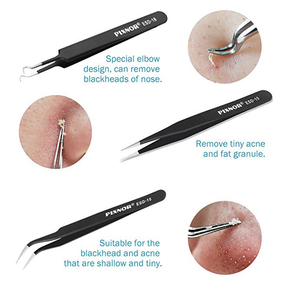 6/10Pcs ESD Tweezers Tool Set High Precision Antistatic Tip Curved Straight Nipper Repair Tool Kit Steeel Multifunction Tweezer