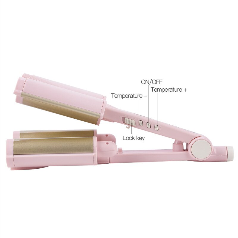 32 Mm Automatische Perm Spalk Keramische Krulspeldhaar Triple Barrel Diepe Golf Haar Krultang Wand Hair Waver Crimper Tang styler