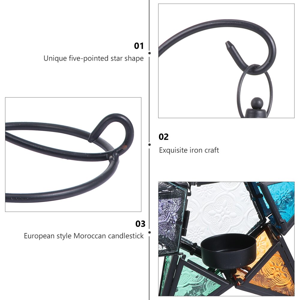 1pc marokkaanse ijzeren kandelaars ornamenten stervormige kaarsenhouder bureaudecoratie