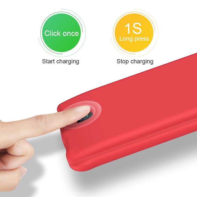 Kqjys draagbare powerbank batterijlader hoesjes voor iphone 6 7 8 se batterijhoes batterijlader hoesje voor iphone 6s 7 8 plus
