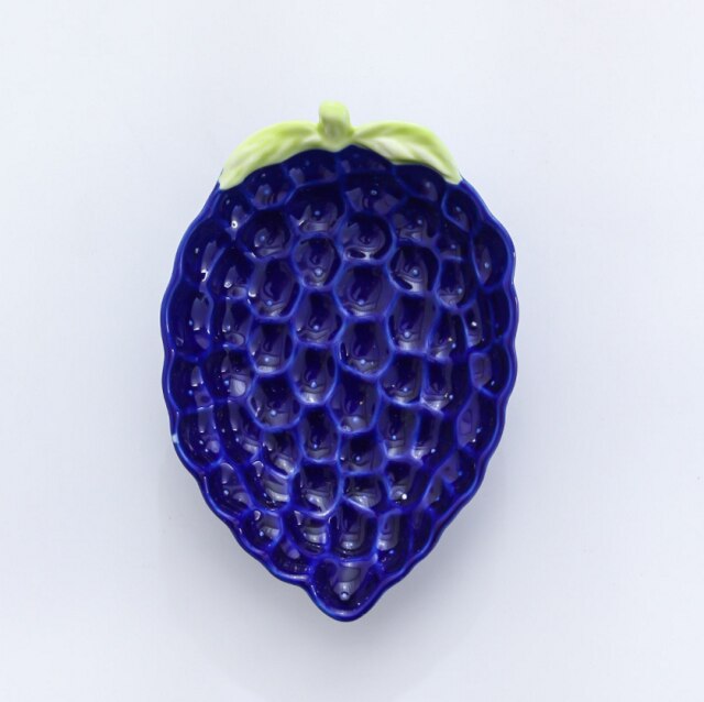 Ceramic glaze bowl avocado bowl fruit salad bowl dessert bowl snack plate: Blue