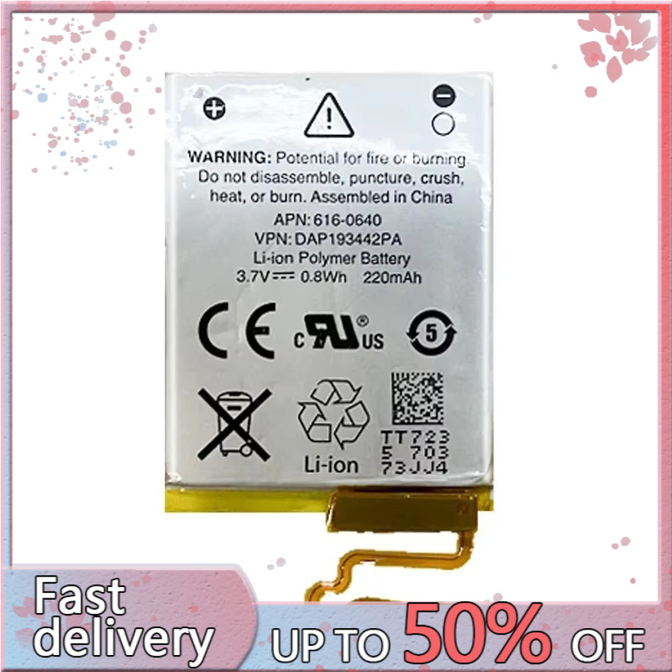Battery For IPOD Nano 1 1st 2 2G 2nd 3 3rd 3th 4 4th 5 5G 5th 7th 6 6th 7 8GB 4GB 16GB 80GB 120GB 160GB 4GB 2GB 1GB MB903LL/A