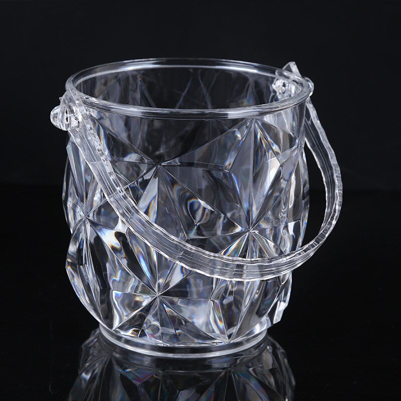 Seau à glace acrylique Transparent vin rouge Champagne réservoir de stockage poignée Portable KTV dédié Barware 13*14CM