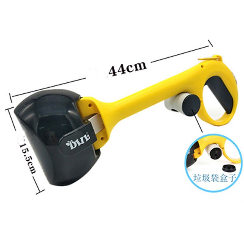 Portable Pet Pooper Scooper 2 In 1 Pick Up Holder Outdoor Waste Cleaning Tools with 1 Roll Poop Bags dog cat Pooper Scooper Pet: Large black