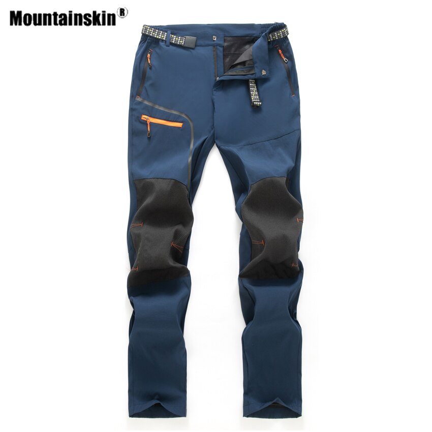 Mountainskin Men&#39;s Hiking Oblique Zipper Quick Dry Pants Outdoor Camping Fishing Comfortable Climbing Breathable Trousers VA915