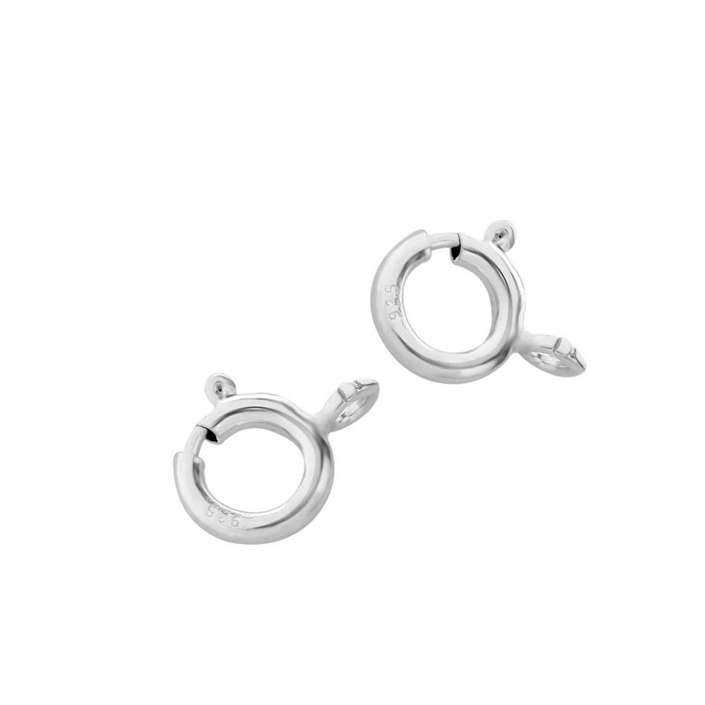 Lacoogh 5 stk 5/5.5/6/7/8mm s925 sølv o-ringe spænder fjederclips punge runde trykudløser karabinkroge til gør-det-selv smykker