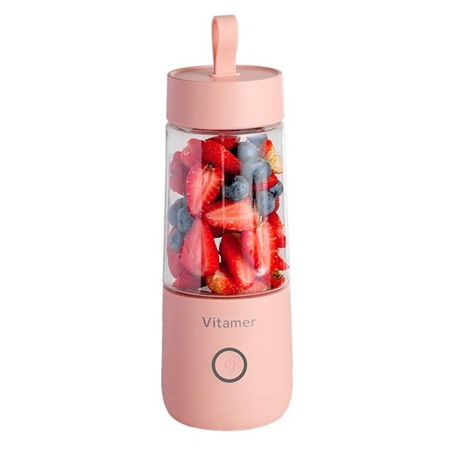 Portable Mini Electric Juicer Portable Juicer Cup USB Charging Fruit Mixer Glass Blender for Smoothies NutribulletFood Processor: Pink