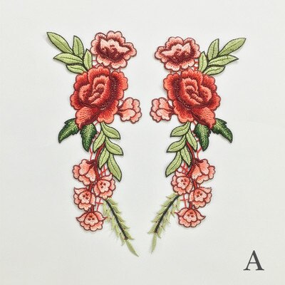 Parches bordados de rosas Para coser/planchar Para Ropa, Parches Para Ropa, apliques artesanales, accesorios de Ropa diy, pegatina de tela: A