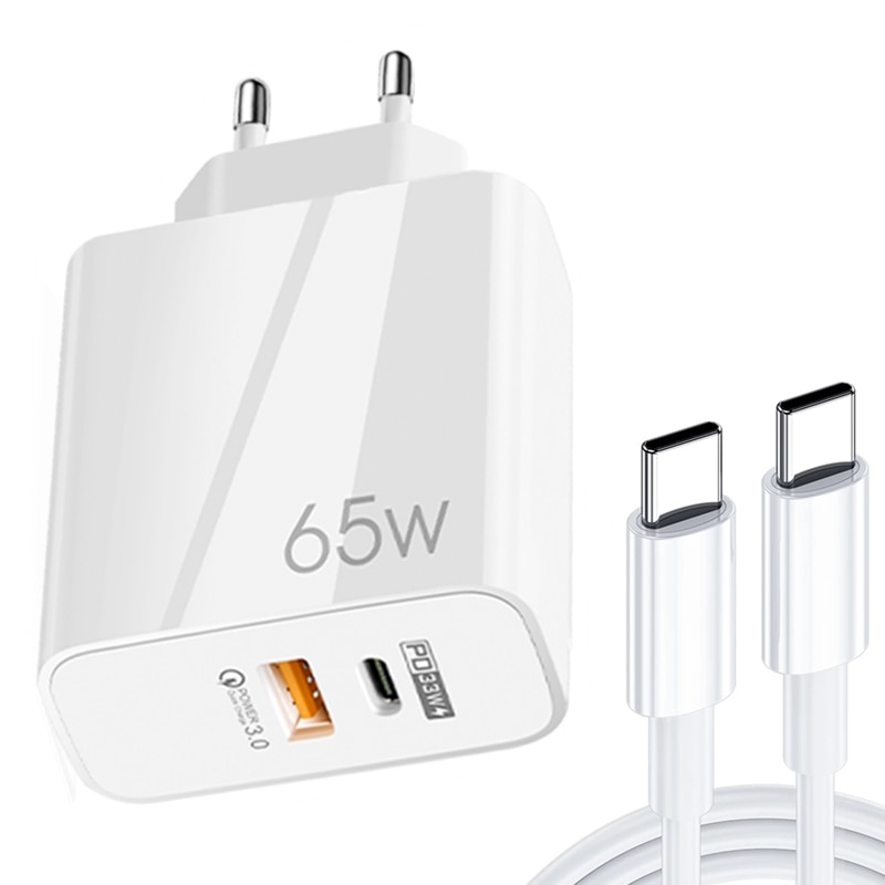 Pd 65W Gan Usb C Lader Type C 33W Pps QC3.0 Eu Uk Us Plug Quick Charger 3.0 4.0 Adapter Voor Samsung S20 S21 Iphone 13 12 11